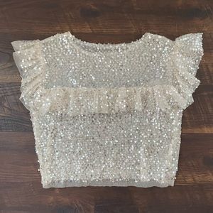 Sequin crop top S